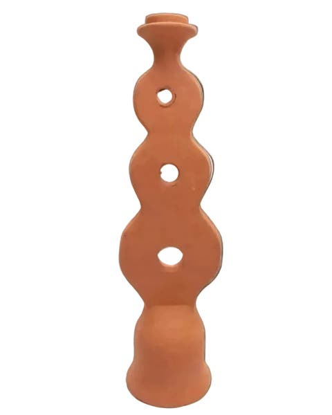Moroccan Unglazed Terracotta Candle Holder - Infinity