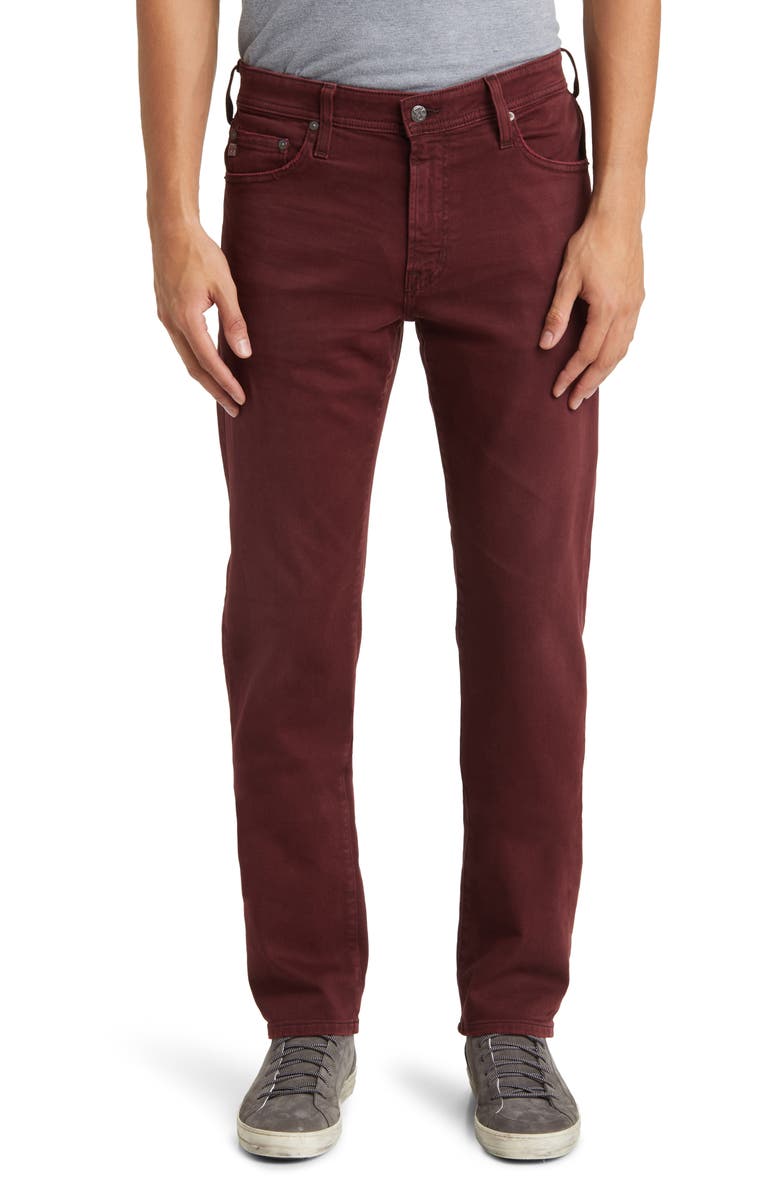 AG Everett Slim Straight Leg Jeans, Main, color, 7 Years Sulfur Dark Plum