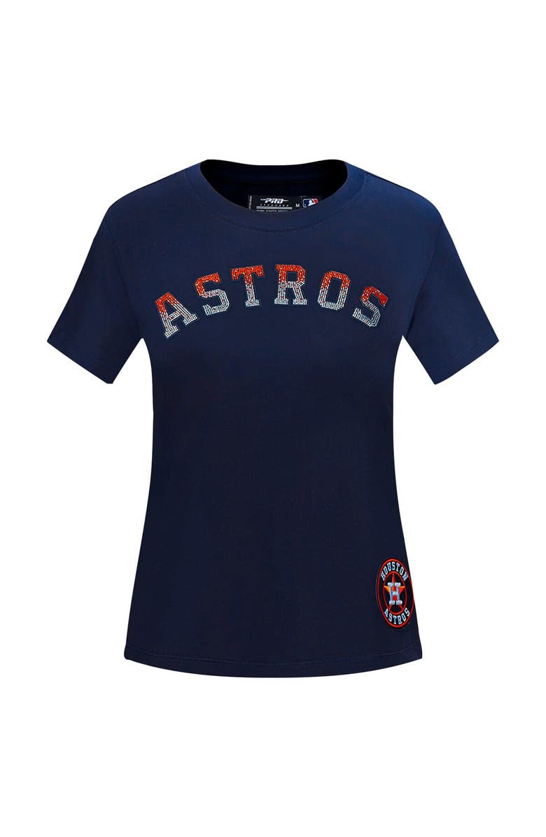 PRO STANDARD Women's Pro Standard  Navy Houston Astros Rhinestone Slim Fit T-Shirt, Alternate, color, Navy