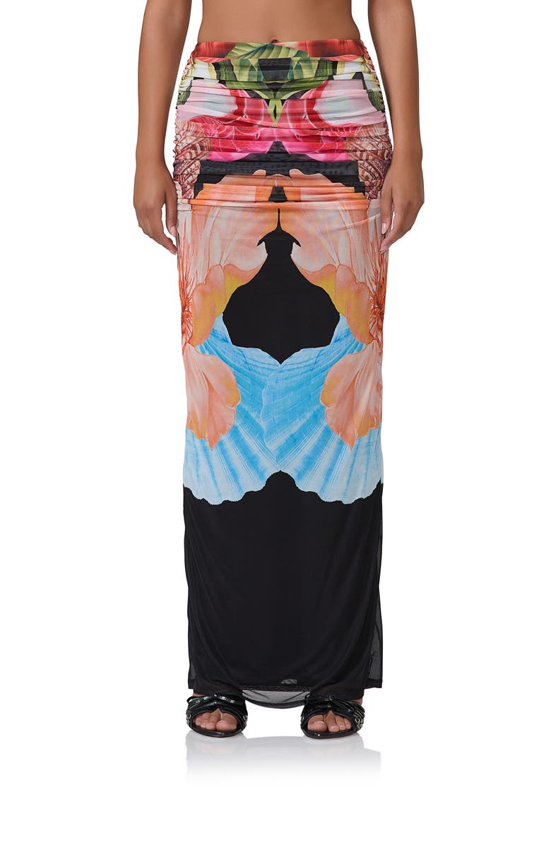 AFRM Bevin Mesh Maxi Skirt, Main, color, 