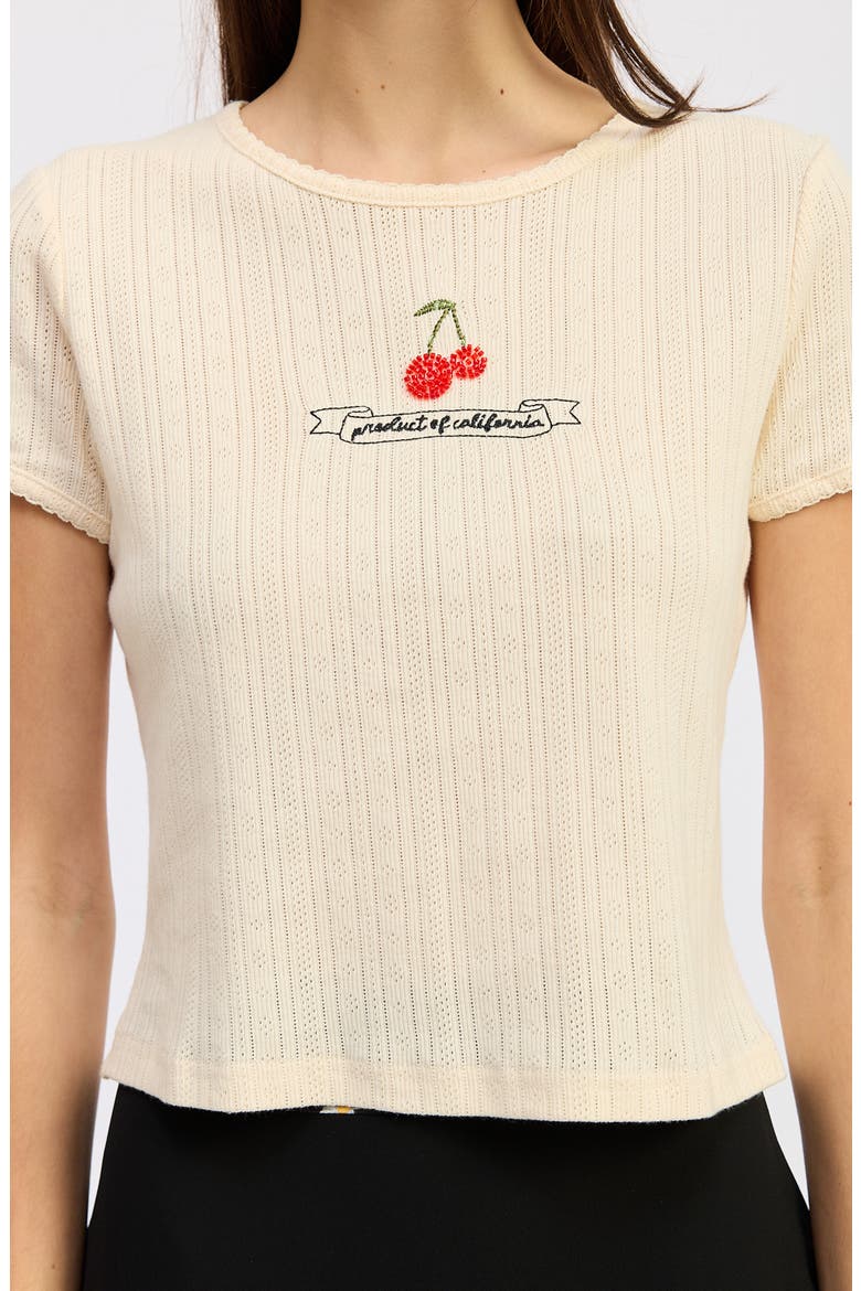 Cerise Pointelle Top, Alternate, color, YELLOW RED