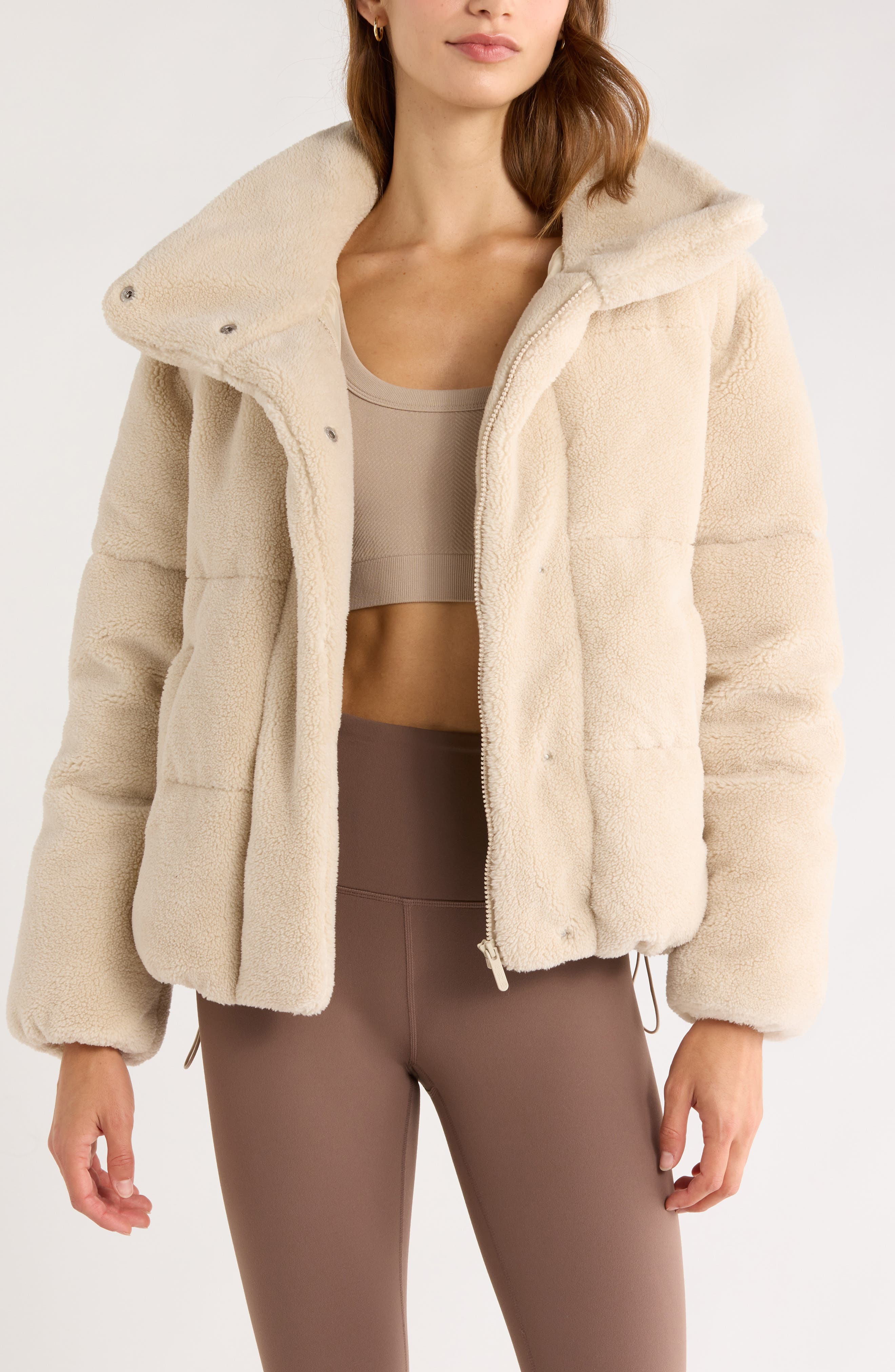 Faux Shearling Puffer Jacket - image 3