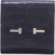TOM FORD Aube Croc Embossed Leather Flap Card Case
