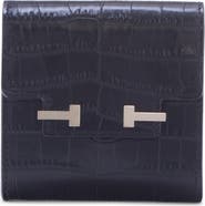 TOM FORD Aube Croc Embossed Leather Flap Card Case