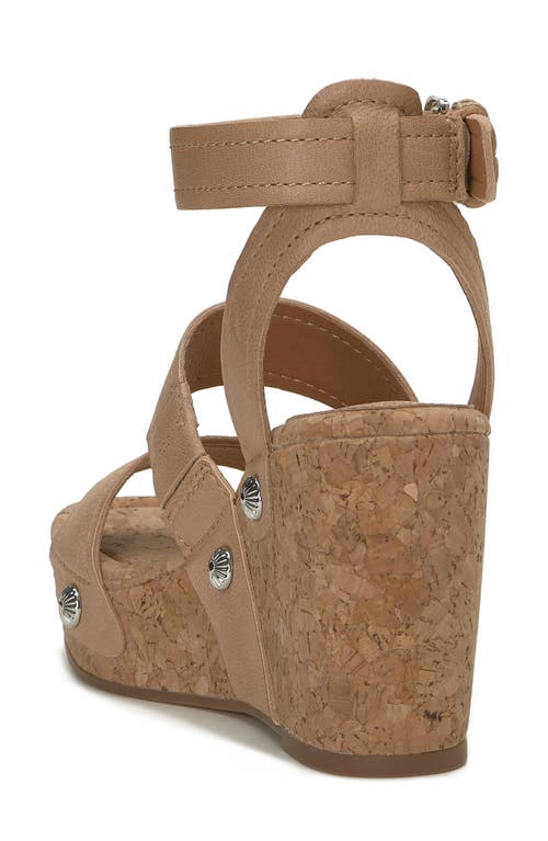 Shop Lucky Brand Valintina Ankle Strap Platform Wedge Sandal In Putty