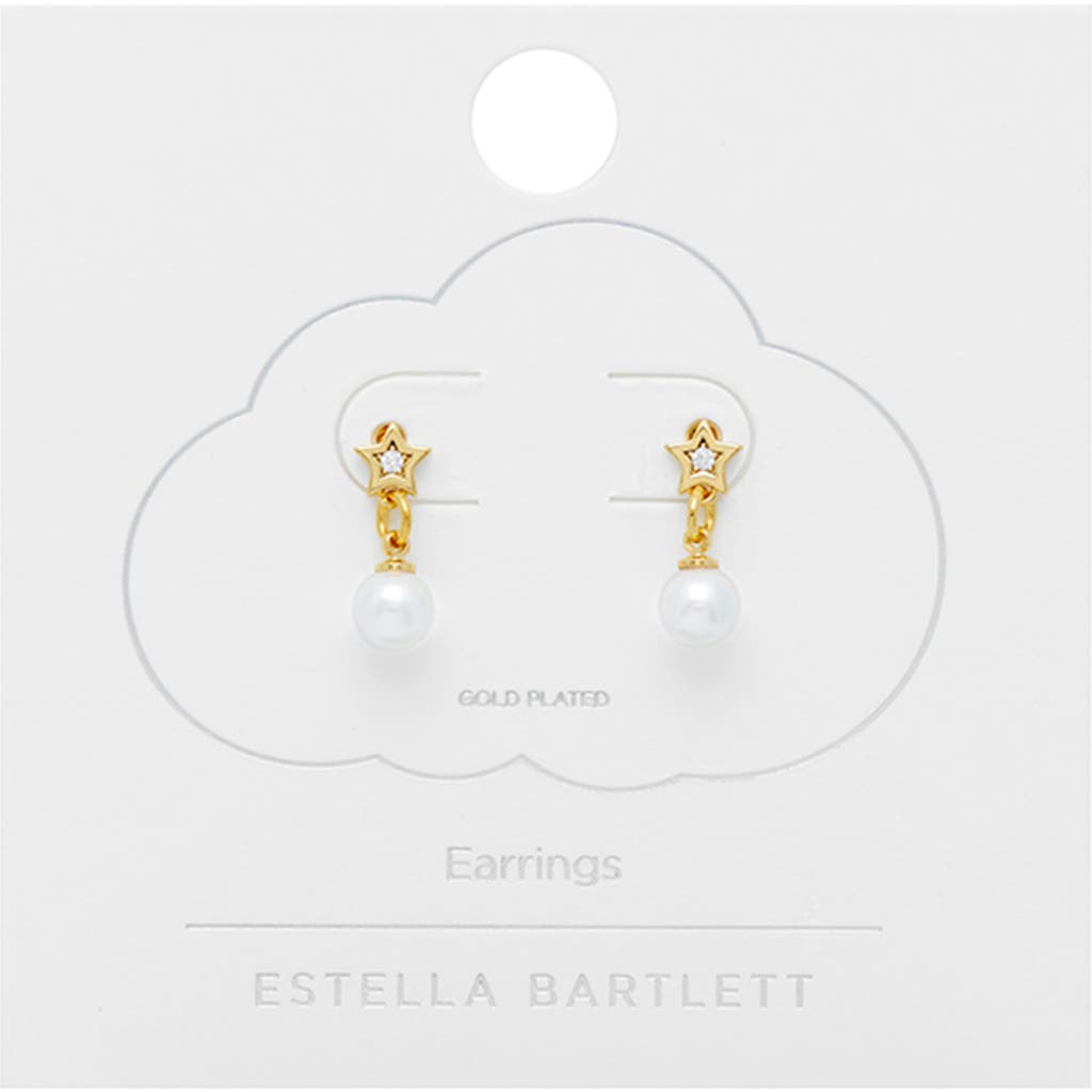 Estella Bartlett Star & Faux Pearl Drop Earrings