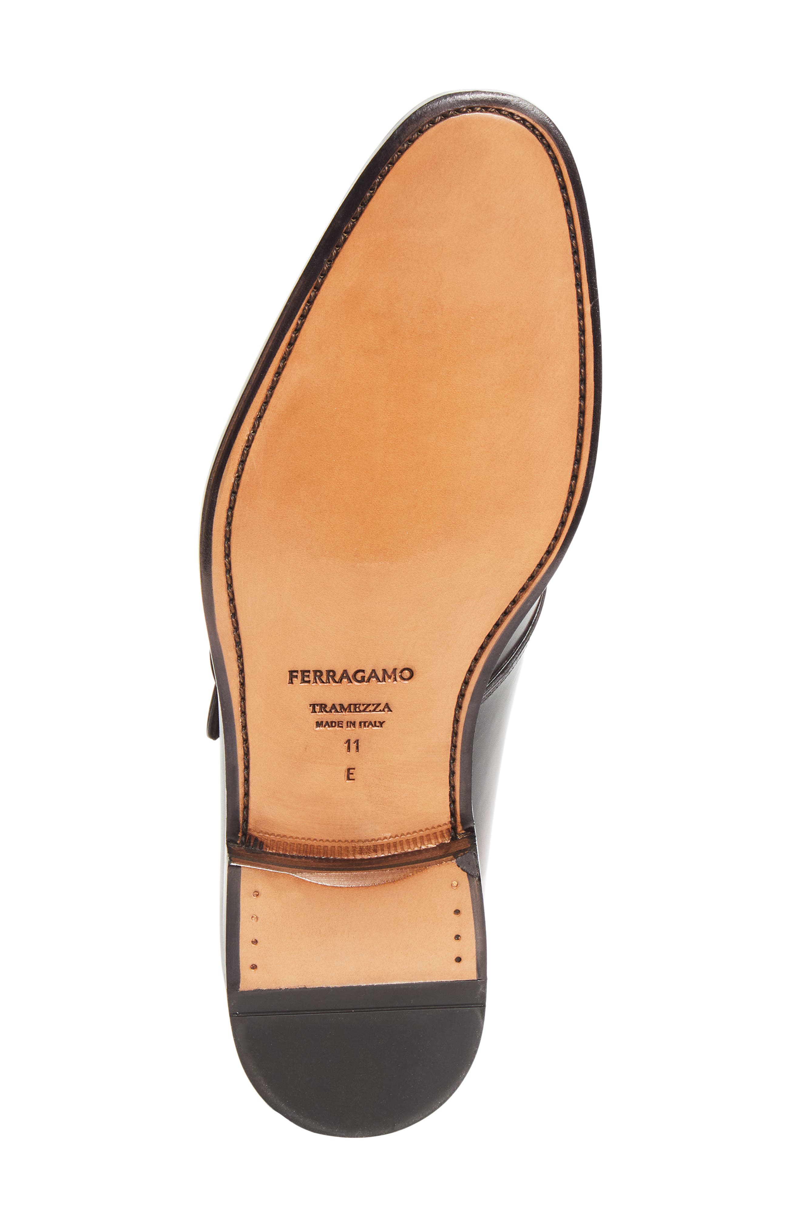 FERRAGAMO Sullivan Single Monk Strap Oxford, Alternate, color, Cordovan/ Nero