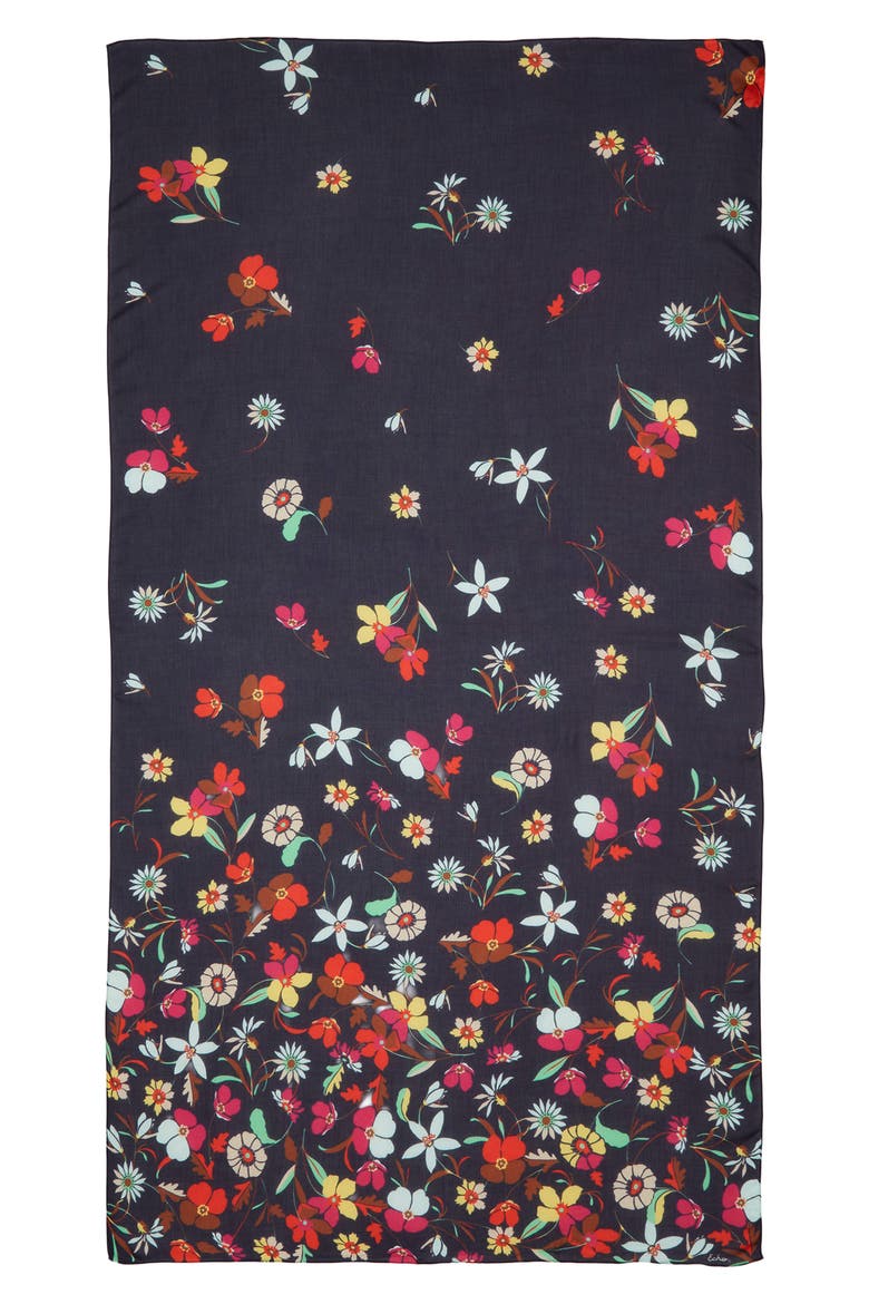 Falling Flowers Wrap, Alternate, color, NAVY