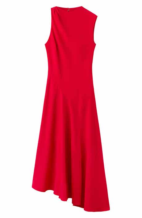 Vestido Sleeveless Asymmetric Midi Dress