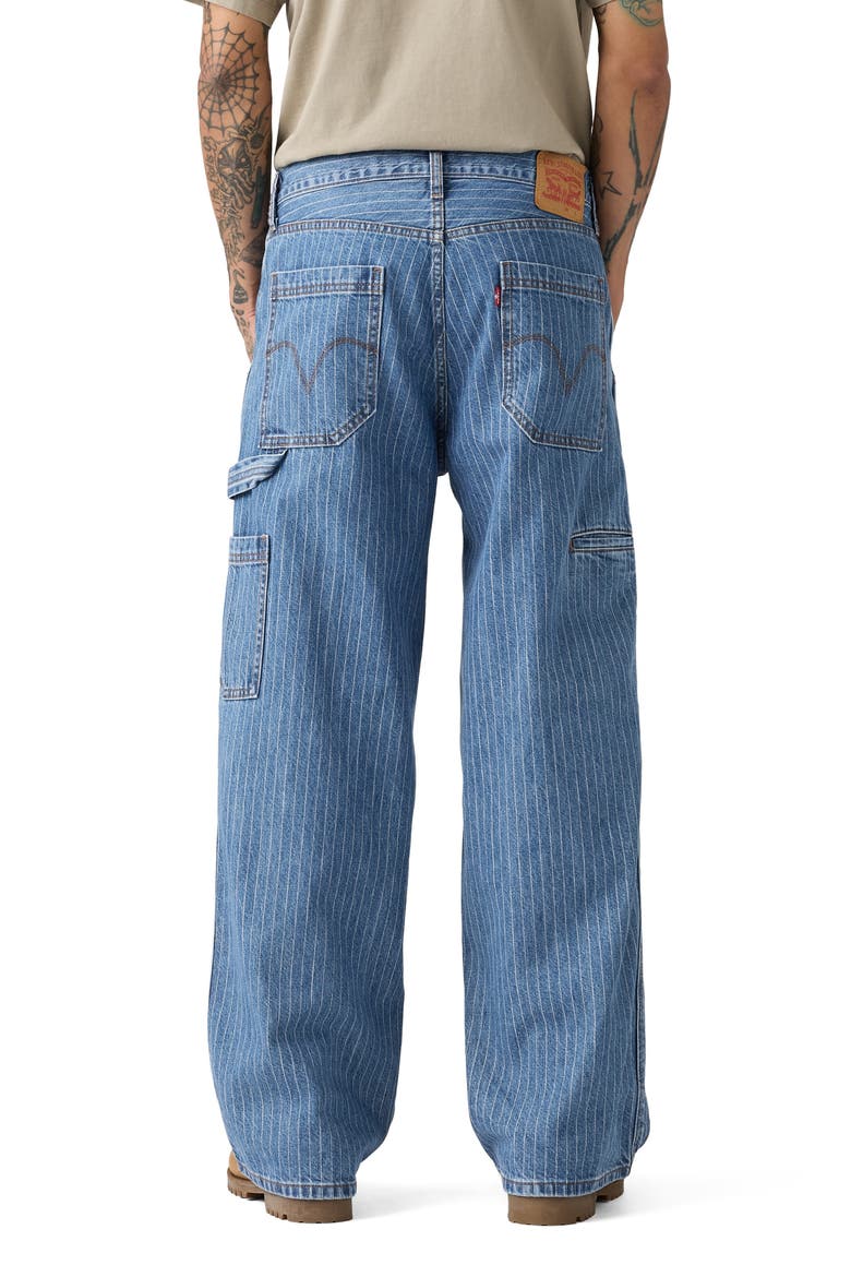 Extra Baggy Pinstripe Utility Relaxed Leg Jeans, Alternate, color, KITE EXPRESS