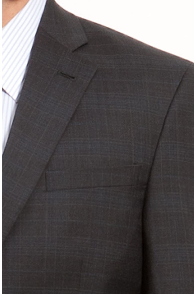 Plaid Wool Suit, Alternate, color, CHARCOAL
