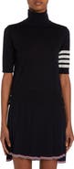 Thom Browne 4-Bar Short Sleeve Stretch Merino Wool Turtleneck Sweater