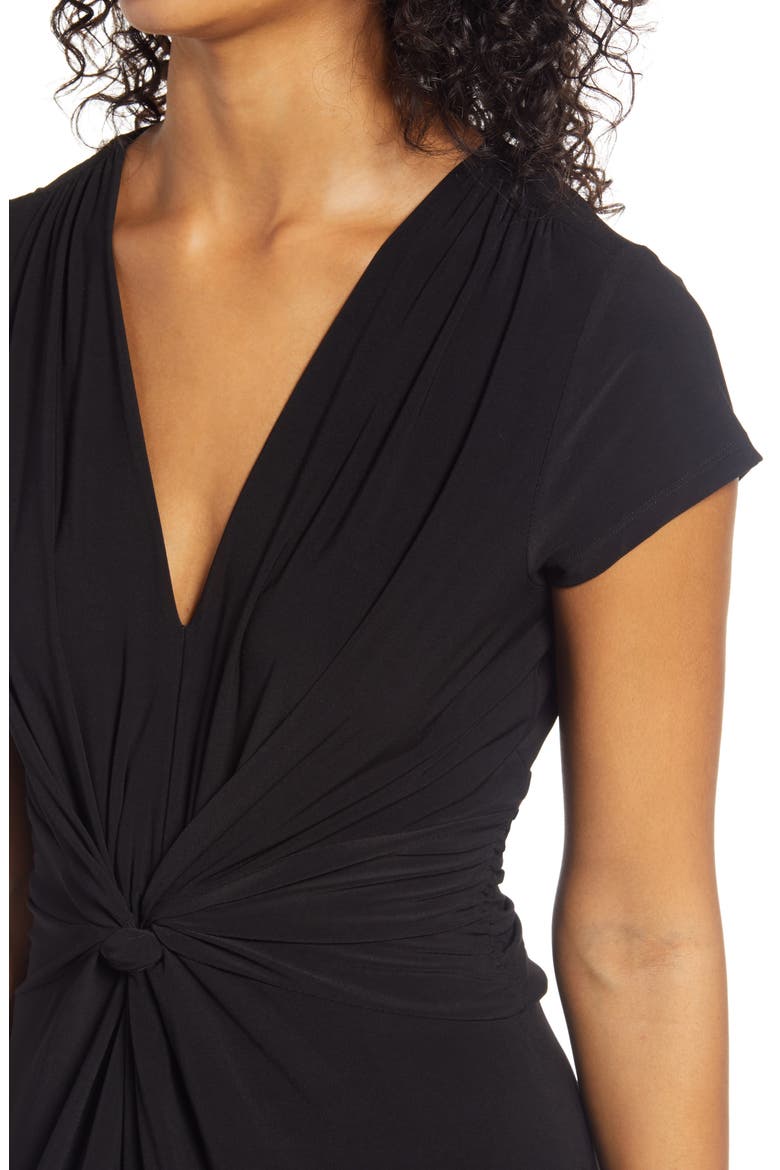 Twist Front Jersey Jumpsuit, Alternate, color, BLACK