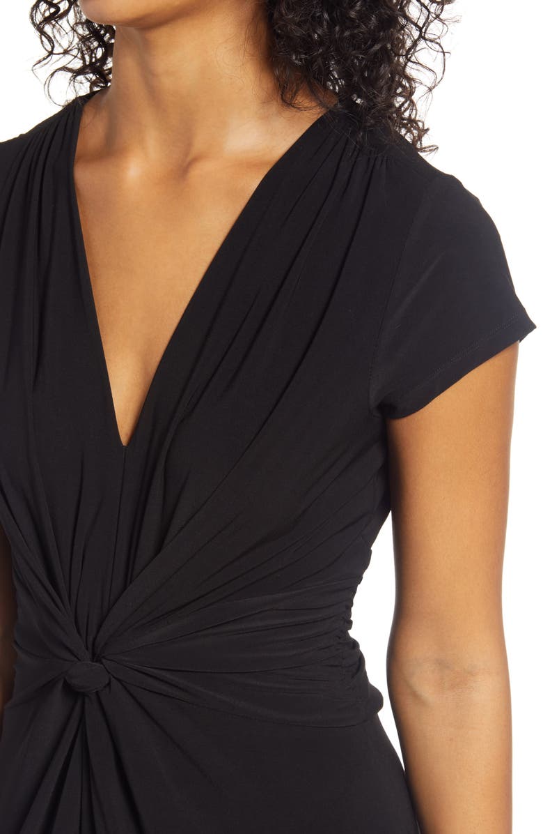 Vince Camuto Twist Front Jersey Jumpsuit, Alternate, color, Black