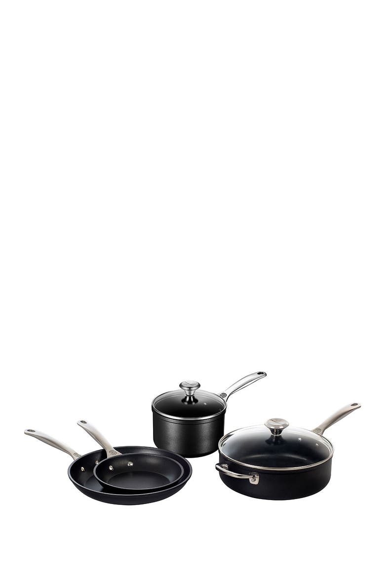 6-Piece Toughened Nonstick PRO Cookware Set, Alternate, color, BLACK