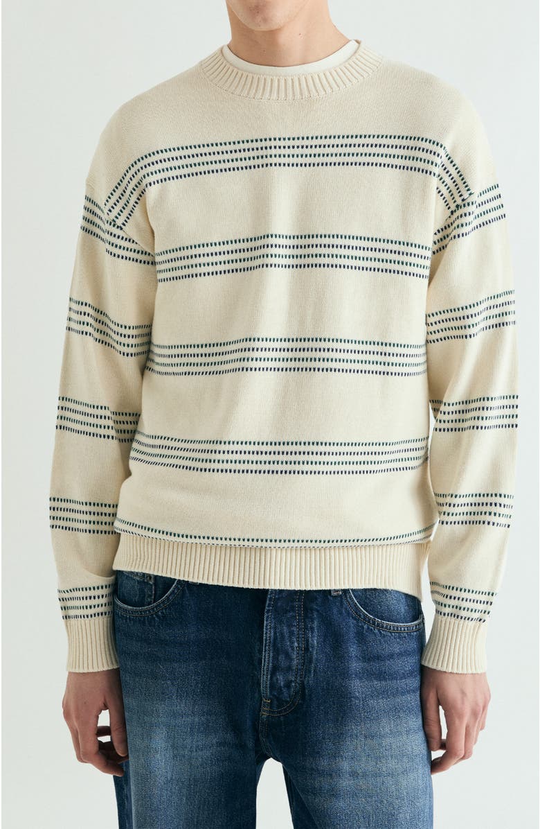 Scalpers Retro Striped Sweater, Main, color, Offwhite
