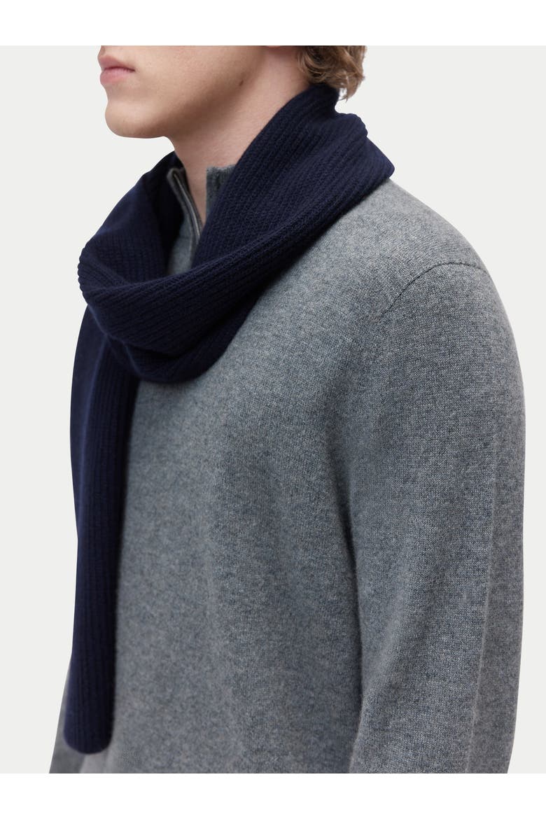 Fisherman Knit Scarf, Alternate, color, navy blazer