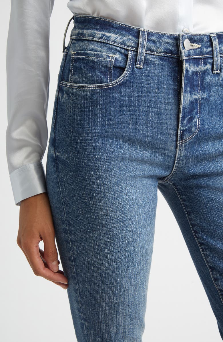 L'AGENCE Ruth High Waist Raw Hem Straight Leg Jeans, Alternate, color, Fair Oak