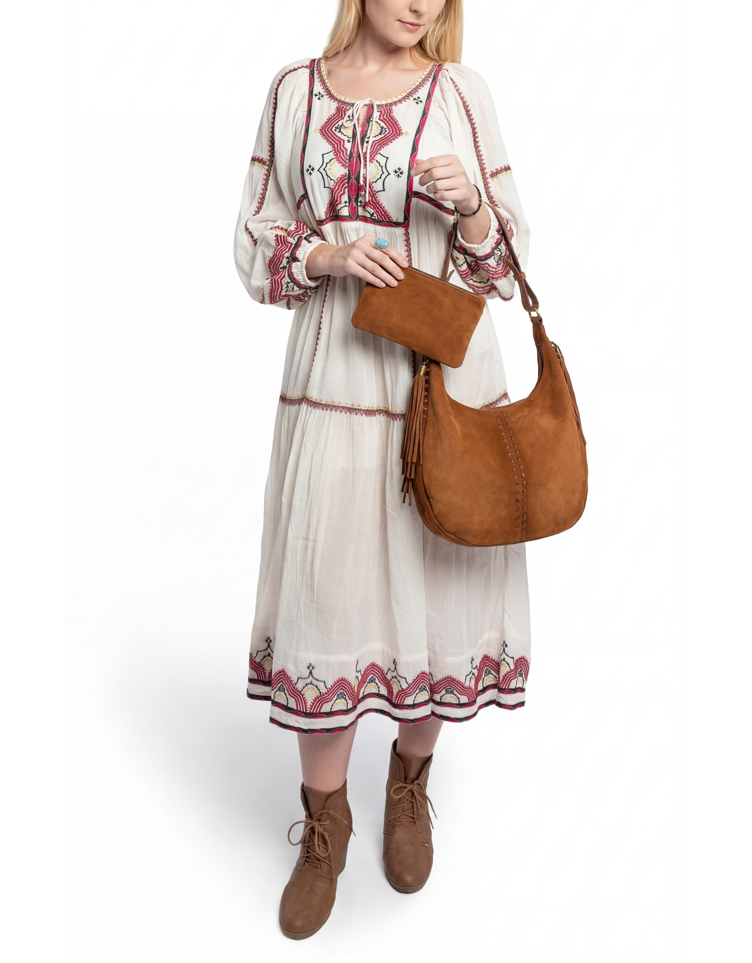 OLD TREND Hydrangea Large Vintage Ombre Shoulder Bag, Alternate, color, Cognac