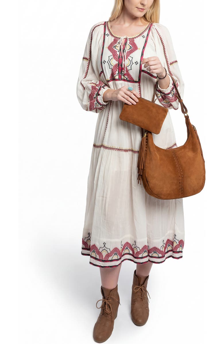 OLD TREND Hydrangea Large Vintage Ombre Shoulder Bag, Alternate, color, Cognac