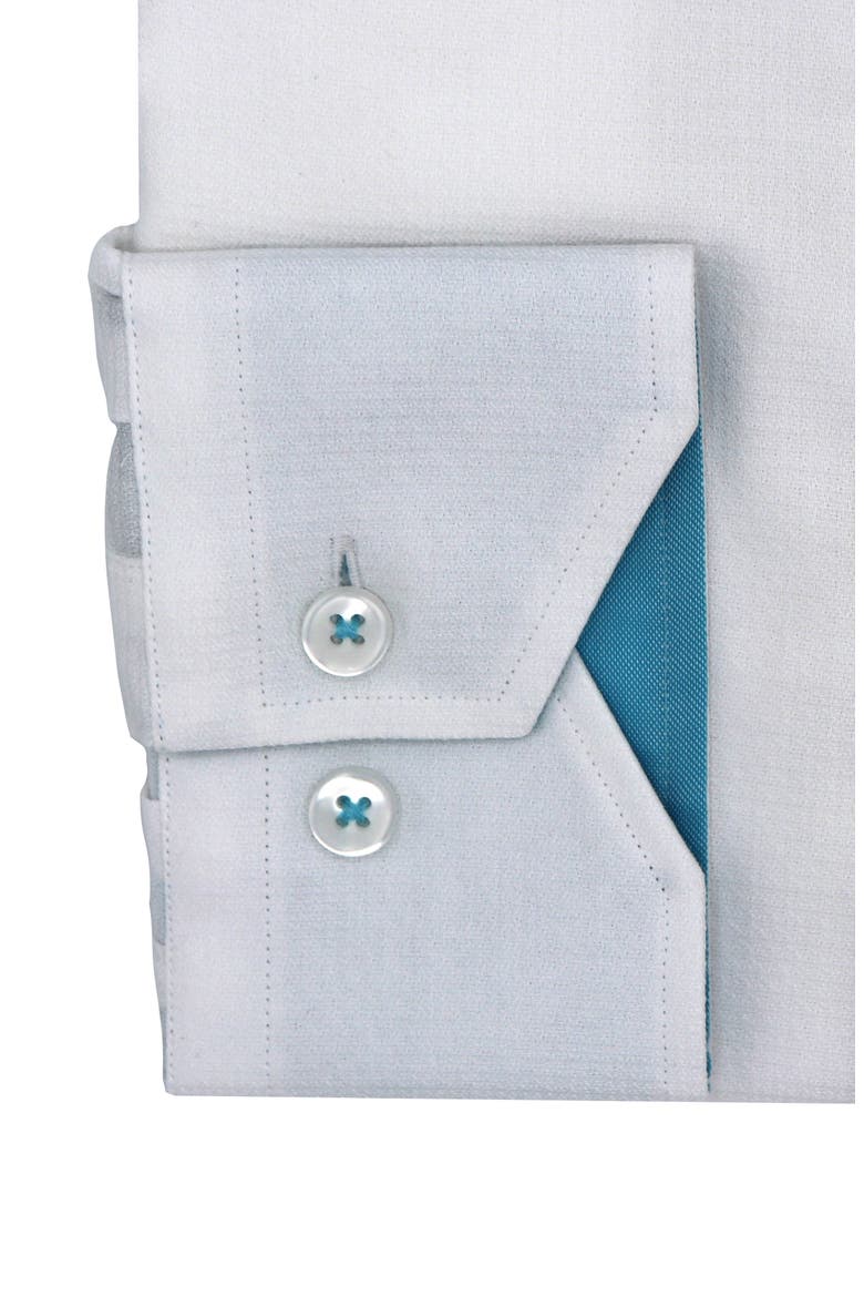 Trim Fit Solid Textured Cotton Dress Shirt, Alternate, color, WHITE