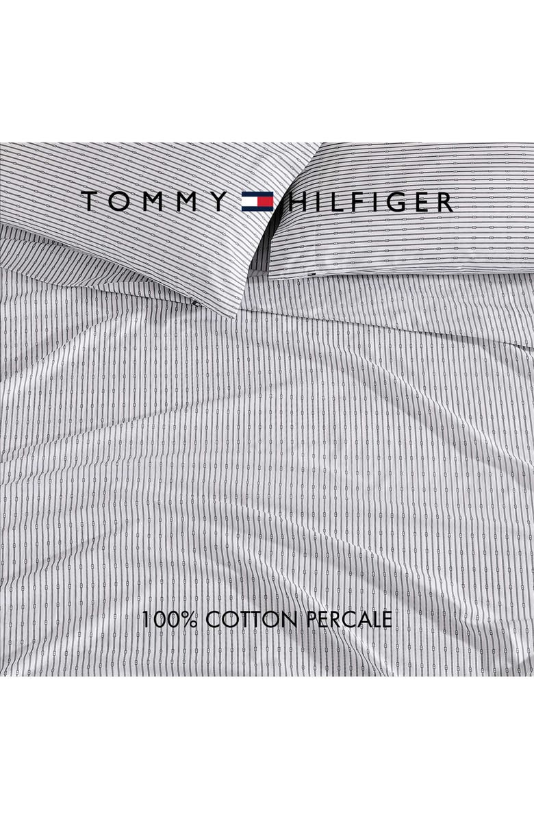 Tommy Hilfiger Monogram Stripe Cotton Percale Sheet Set, Alternate, color, Navy