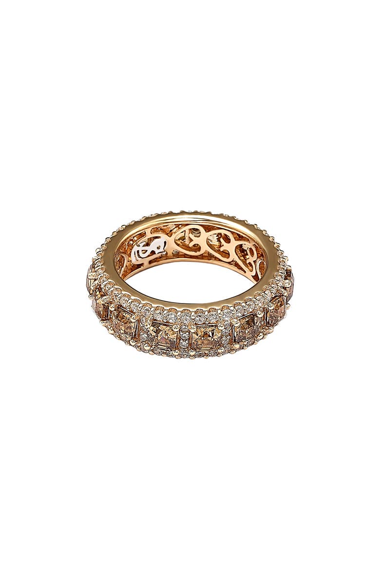 Brown & White Cubic Zirconia Eternity Band Ring, Alternate, color, BROWN