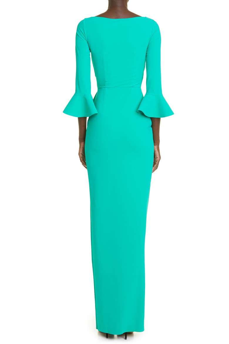'Zalfa' Jersey Faux Wrap Gown, Alternate, color, SMERALDO
