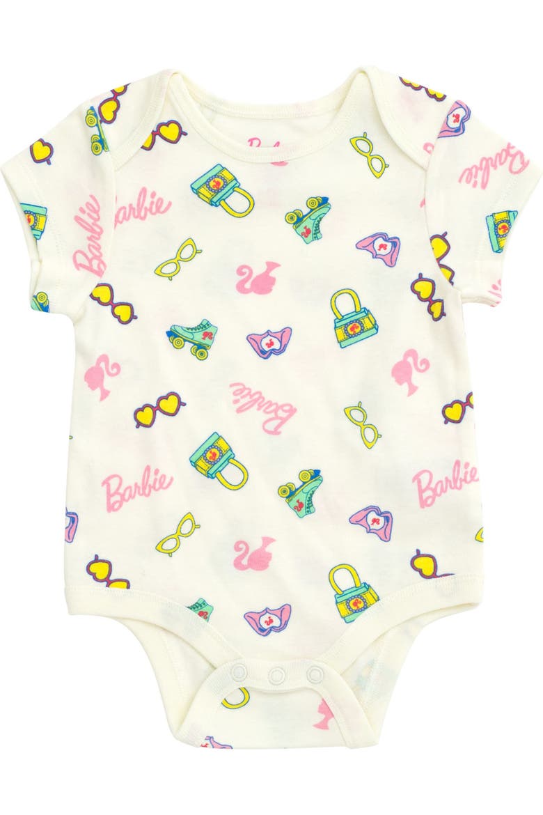 One Piece Short Sleeve Bodysuits, Alternate, color, Barbie Pink Tusk