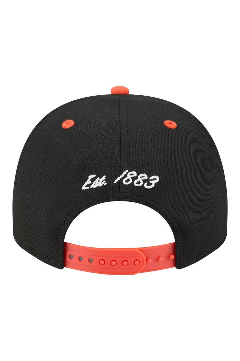 Men's New Era Black/Orange San Francisco Giants Arched A-Frame 9FIFTY Adjustable Hat, Alternate, color, Black