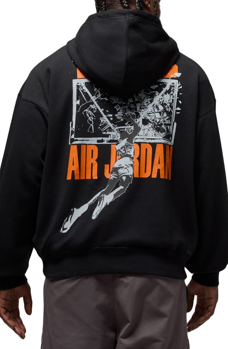 Jordan Brooklyn Oversize Hoodie, Alternate, color, Black/ Starfish