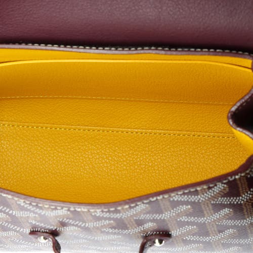 Pre-owned Goyard Goyard Saigon Top Handle Bag Coated Canvas With Leather Mini In Red