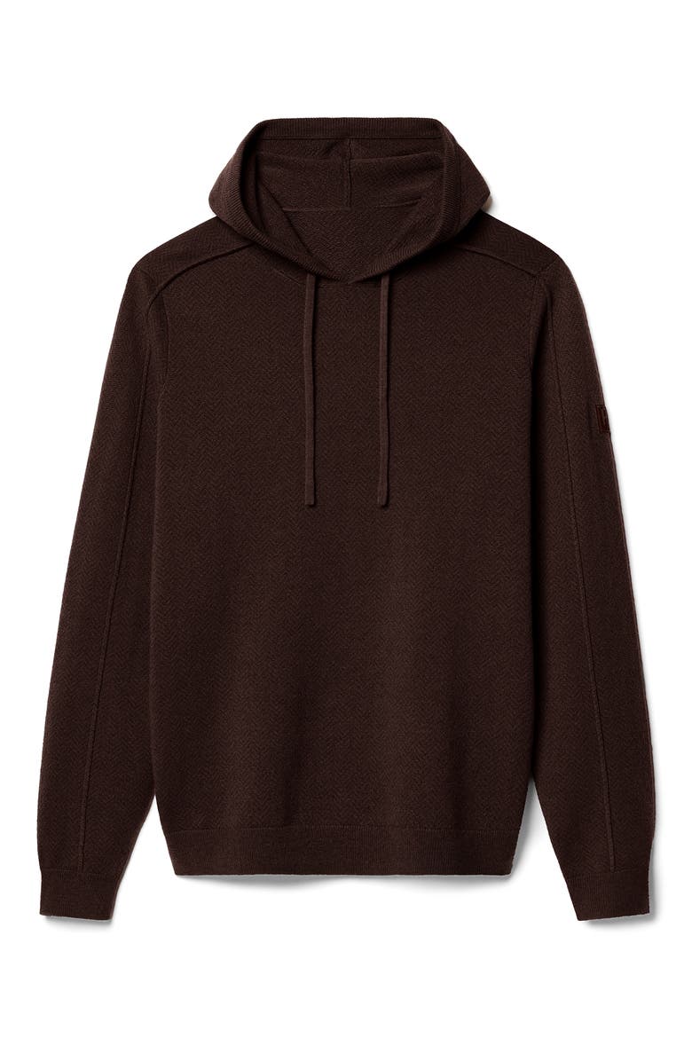 Emerson Knit Wool & Cashmere Hoodie, Alternate, color, RISTRETTO BROWN HEATHER