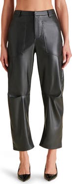 Steve Madden Haniel Faux Leather Barrel Pants