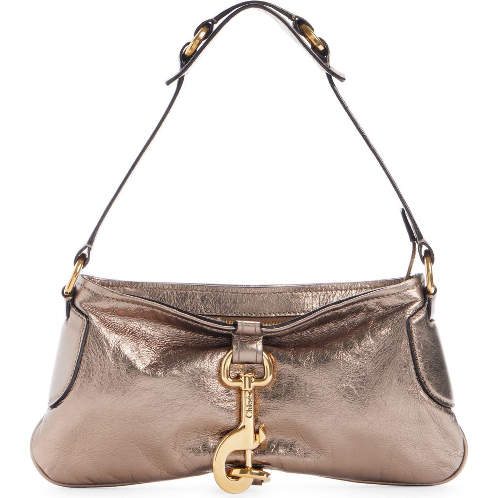 Chloé Sac Porté Épaule Kerala 25 En Cuir Métallisé Femme Gris Taille Onesize 100% Cuir De Veau In 074 Shiny Grey