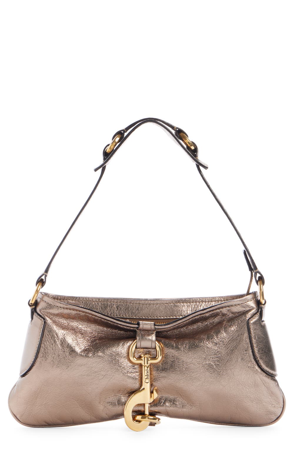 Kerala 25 Metallic Leather Shoulder Bag, color, 074 SHINY GREY