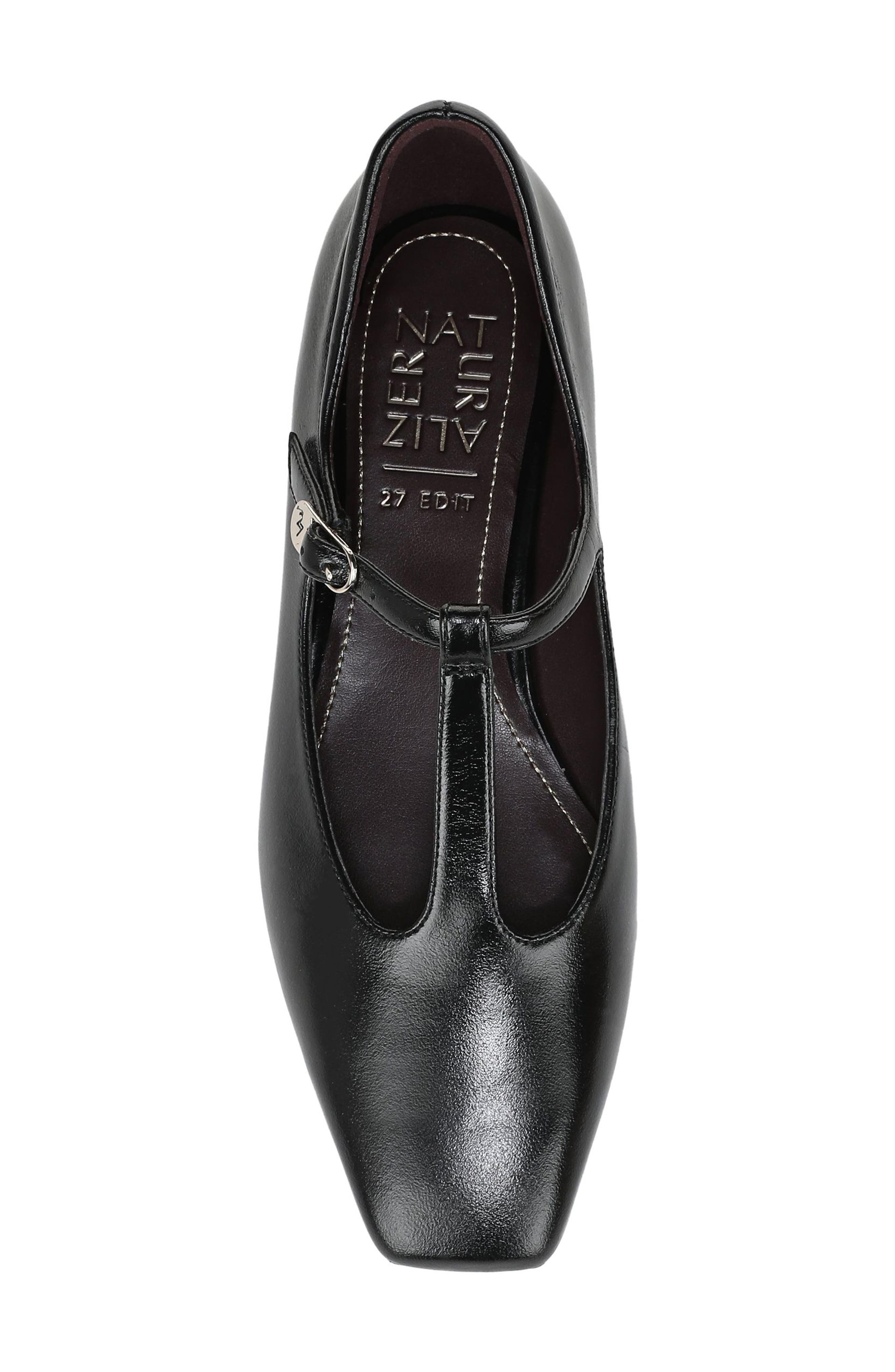27 EDIT Naturalizer Bella T-Strap Flat, Alternate, color, Black