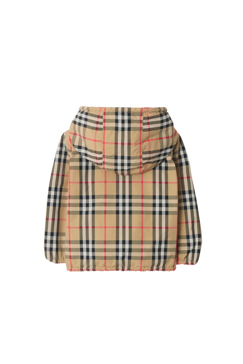 Reversible Check Hooded Jacket, Alternate, color, Sand beige