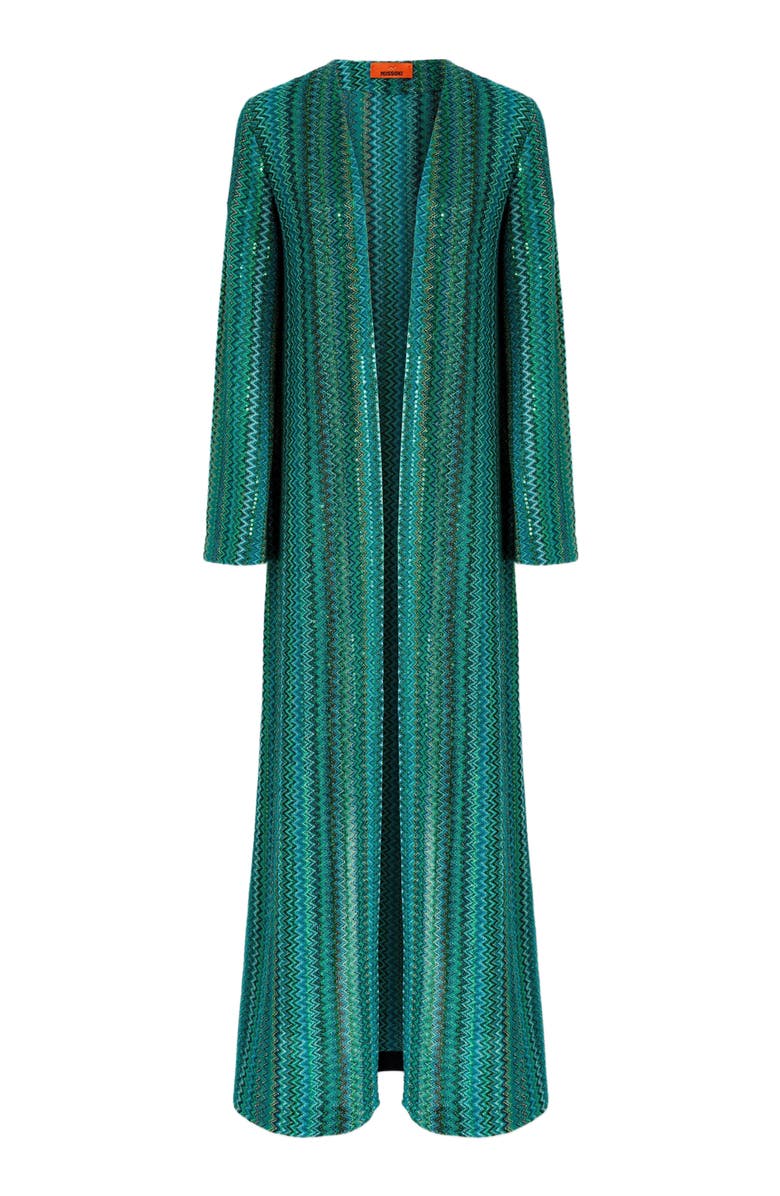 Missoni Long Zig Zag Cardigan With Sequins Without Buttons, Alternate, color, 