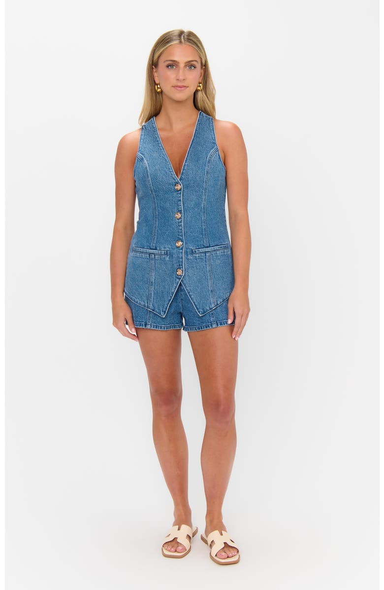 Show Me Your Mumu Venture Out Romper, Alternate, color, Ripple Indigo