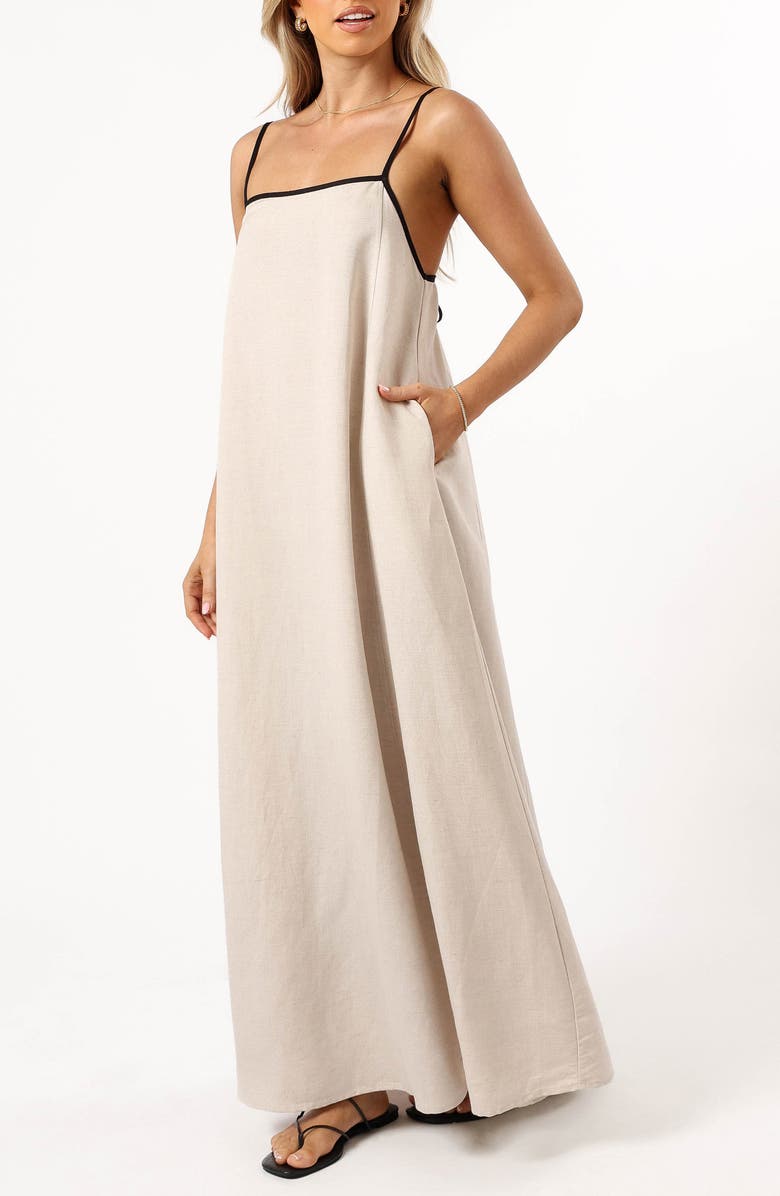 Petal & Pup Elliana Sleeveless Linen Blend A-Line Maxi Dress, Alternate, color,