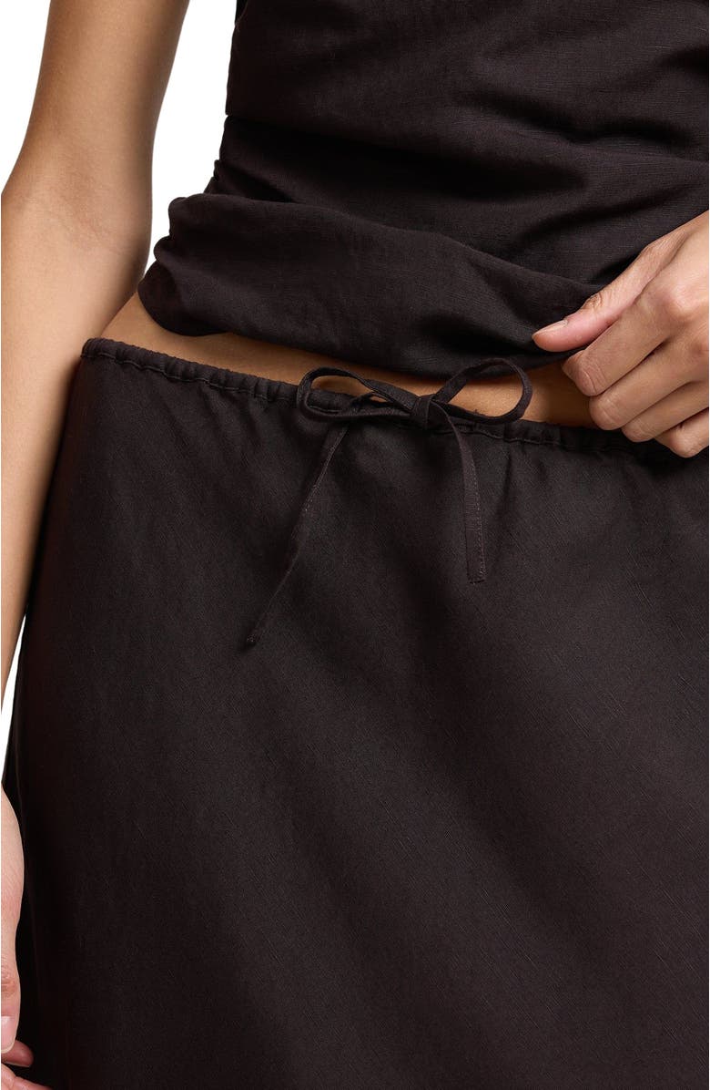 Onia Air Linen Midi Skirt, Alternate, color, Espresso