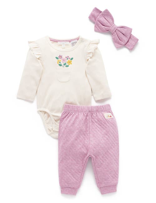Purebaby 3 Piece Gift Set In Purple