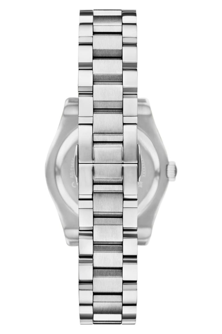Three-Hand Bracelet Watch, 32mm, Alternate, color, SILVER