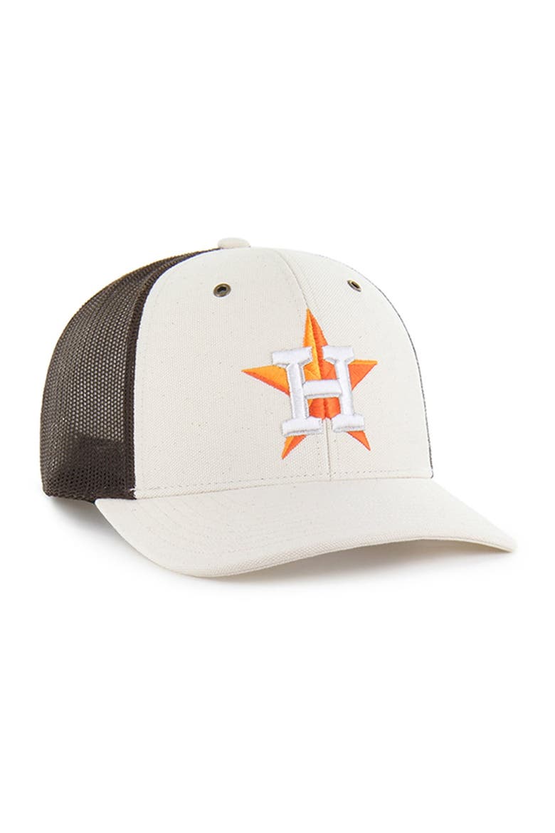 Men's Carhartt x '47 Natural/Brown Houston Astros Undyed Trucker Adjustable Hat, Alternate, color, Natural