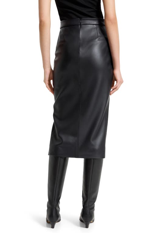 Marcella Carly Faux Leather Pencil Skirt In Black