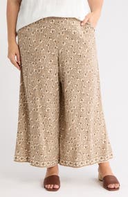 MAX STUDIO Print Crop Wide Leg Pants