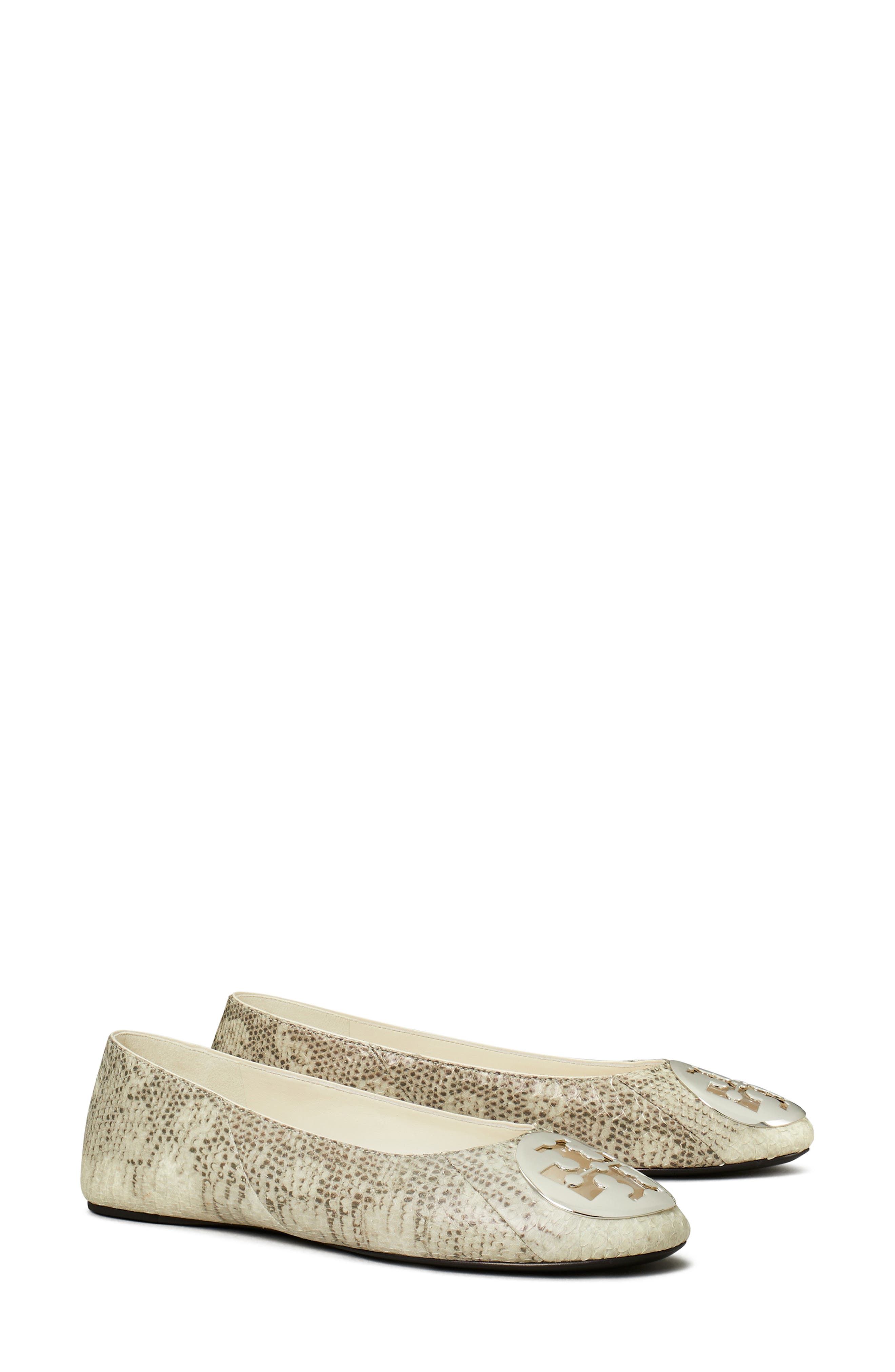 Reva Leather Ballet Flat, Main, color, LIZARD SNAKESKIN PRINT/ SILVER