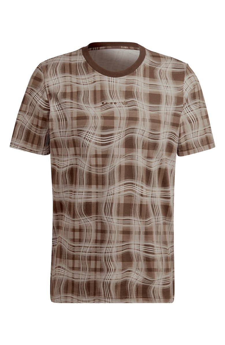 adidas Reveal Distorted Plaid T-Shirt, Alternate, color,