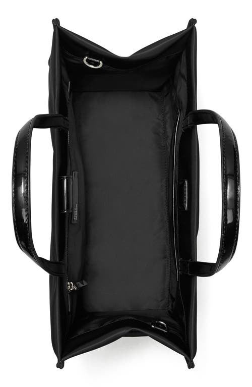 Tory Burch Small Ella Faux Patent Leather Tote In Black
